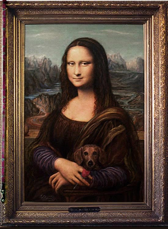 "Mona Lisa Anew" framed w/ Living Oil Ribbon