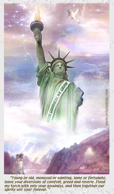 statue of liberty with goodness